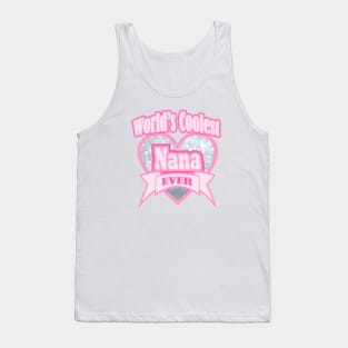 1980s Cute Grey Pink Best Grandma World's Coolest Nana Tank Top